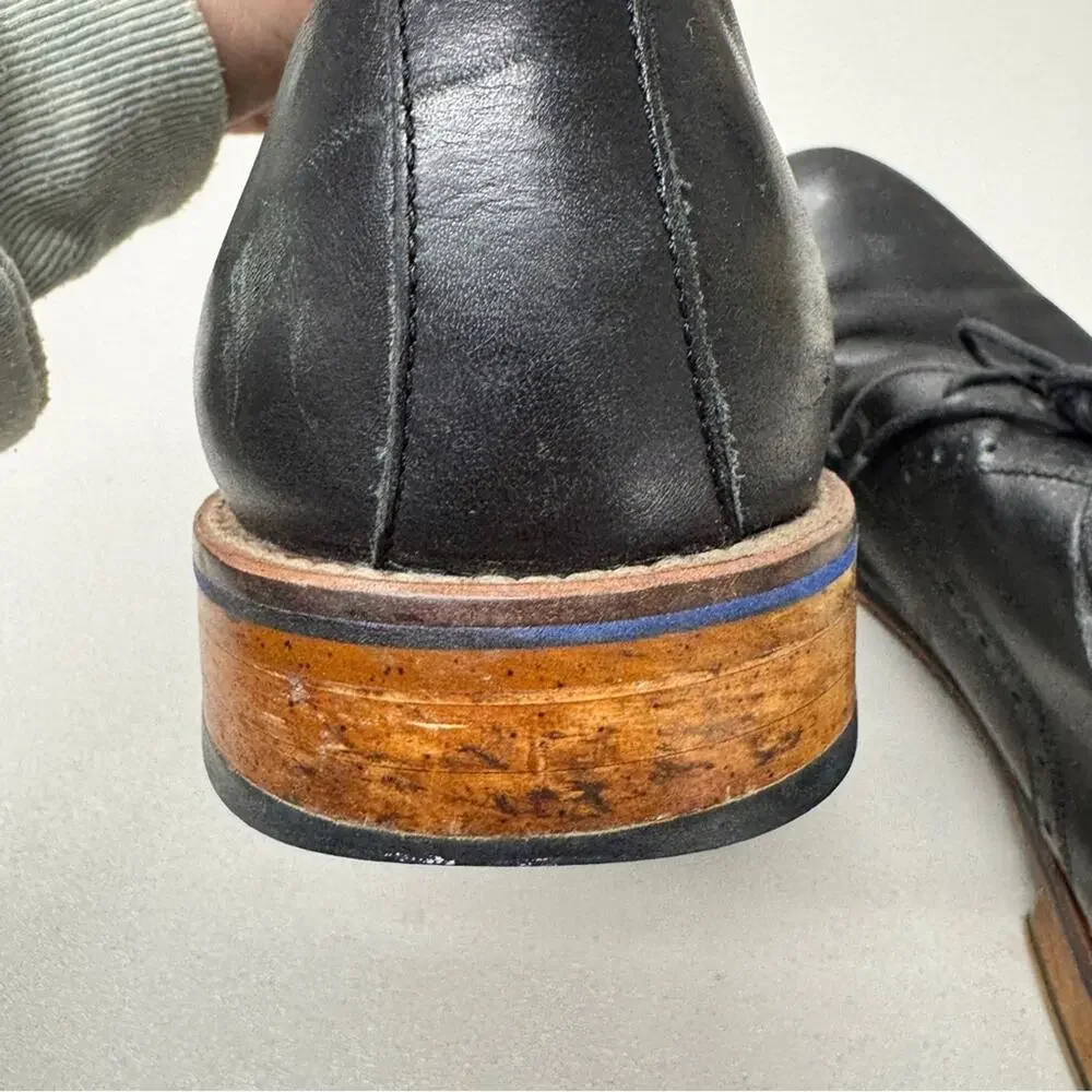 Johnston & Murphy Black Leather Oxford Lace Up Dress Shoes Mens 13 Classic